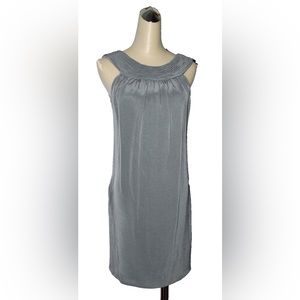 VERA WANG SZ 0 XS GRAY SLEEVELESS BLACK BOW ON BACK MINI COCKTAIL DESIGNER DRESS